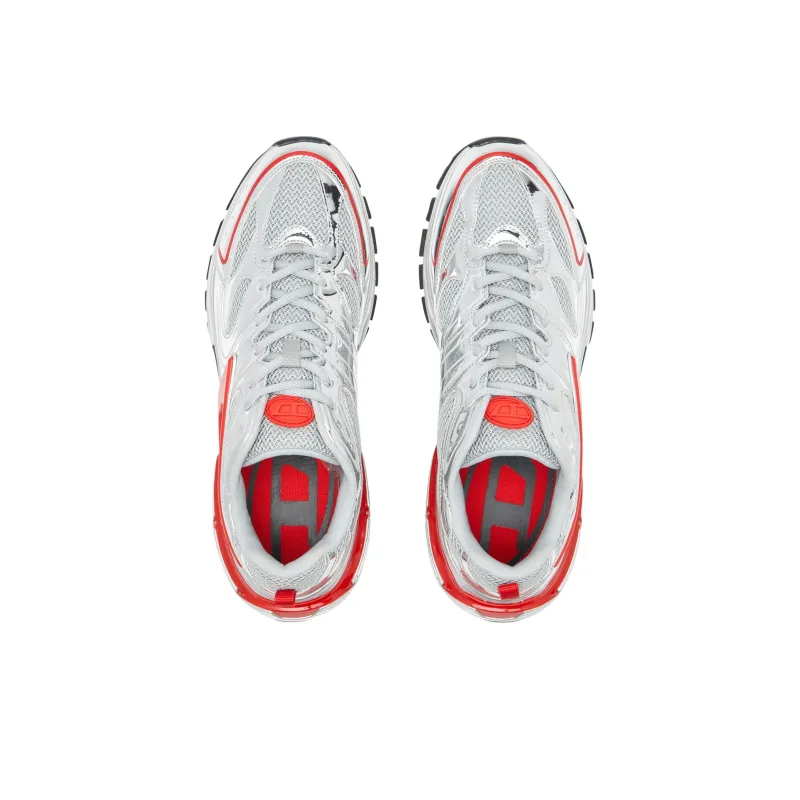 DIESEL S-Serendipity Pro-X1 Low-Top Casual Shoes Men's Silver Red-3