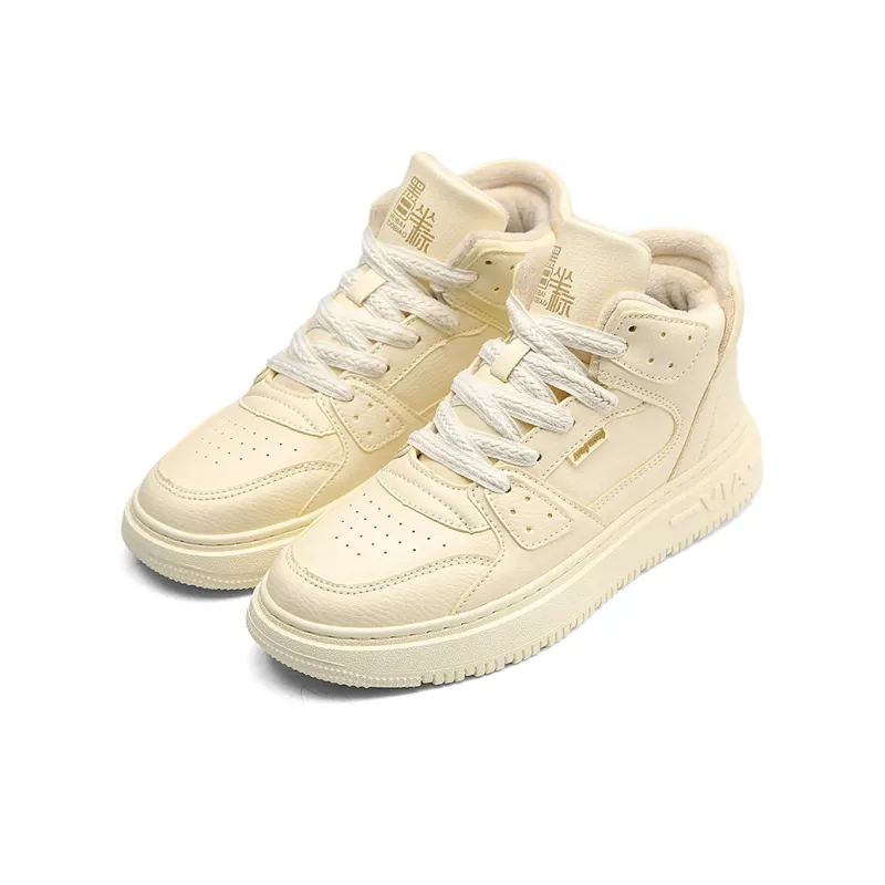 OFFER AITR Thermal Slip Resistant And Abrasion Resistant High Top Skateboard Shoes Men's White Black-32
