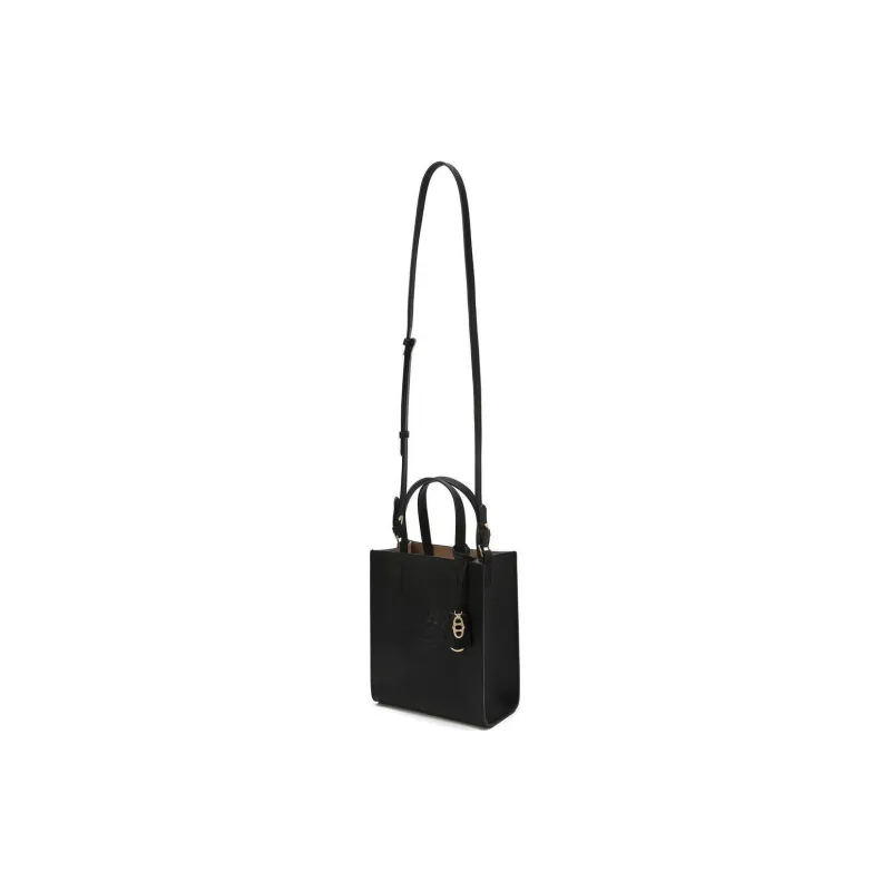 ATHE VANESSABRUNO Cow Leather Tote Bag Shopping Bag Shoulder Bag Crossbody Bag Handbag Small Size Women's Black-2
