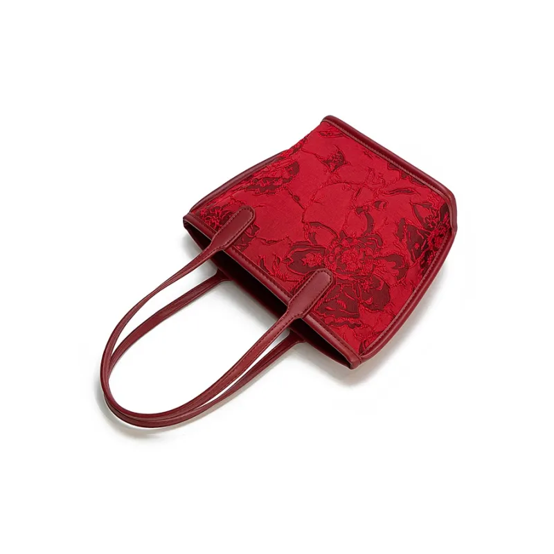 Vigno Synthetic Leather Woolen Handbag Combo Bag Regular Women's Red-38
