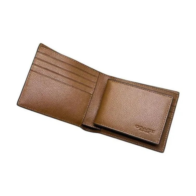 COACH 3 IN 1 Wallet Smooth Calf Leather Set Wallet Mini Men's Brown-3