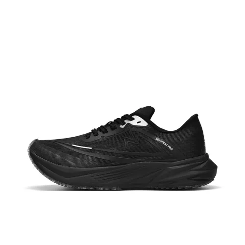 Sonic Cat Cushioning Breathable Thermal Coverage Low Top Full Length Carbon Plate Running Shoes Unisex Warrior Black