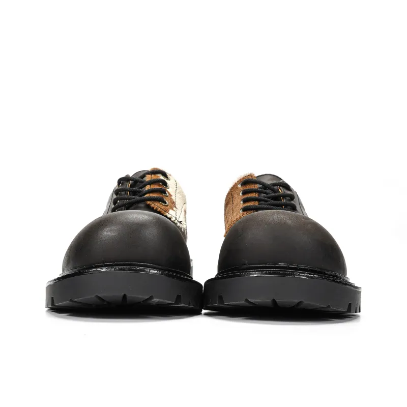 CROOKED CARD Anti Slip And Wear Resistant Height Increasing Low Top Casual Shoes Unisex Umber-5