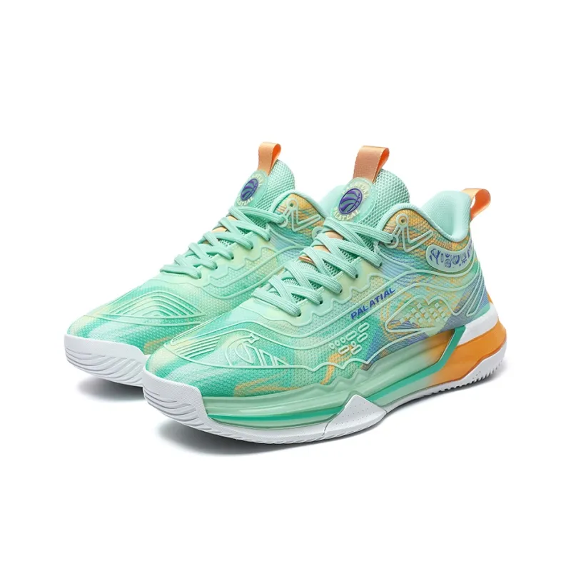 PALATIAL Aurora Basketball Shoes Men High Top Black Green/White Water Blue/Black Rose Red/Light Green-10