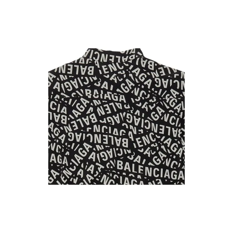 Balenciaga All Over Logo Printed Buttoned Shirt-4