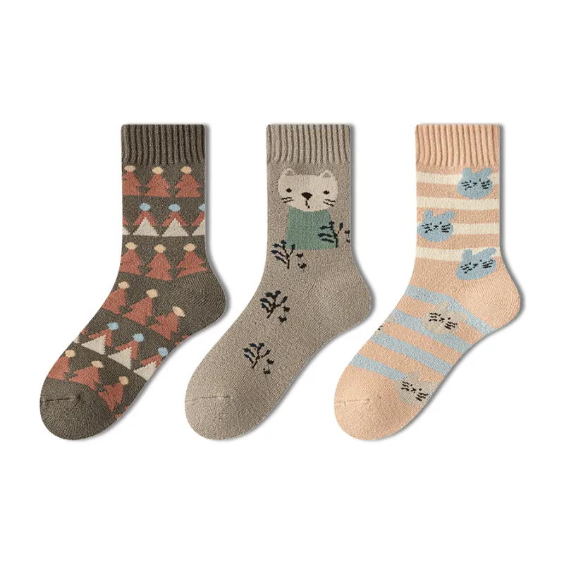 AUGUST Mid Calf Socks Women's 3 Pack-6