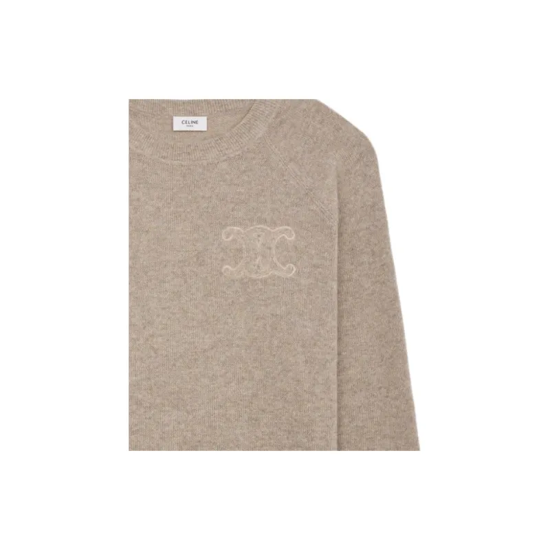CELINE Triomphe Crew Neck Sweater In Wool And Cashmere-9