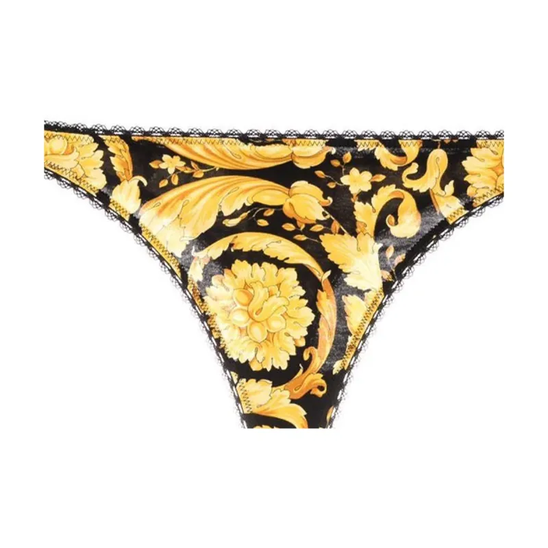 VERSACE Barocco Printed Thong-4