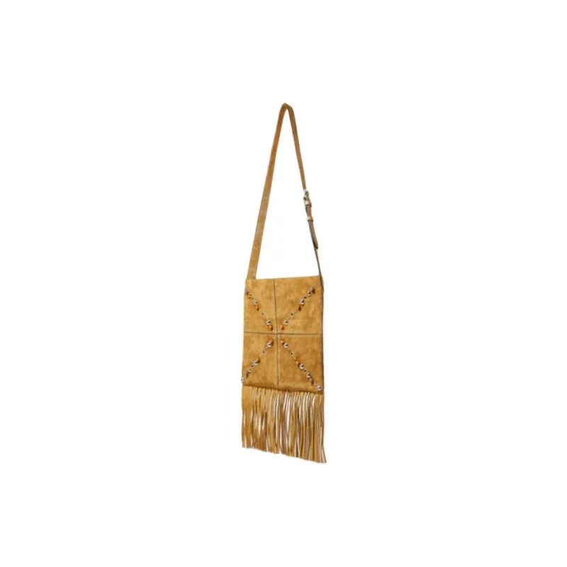 Valentino Suede Shoulder Bag Crossbody Bag Women's Brown-1