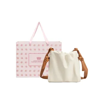CORALDAISY Synthetic Leather Crossbody Cloud Bag Bucket Bag Shoulder Bag Women's Crescent White