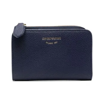 EMPORIO ARMANI Polyester Blended Cotton Wallet Unisex Marine Blue