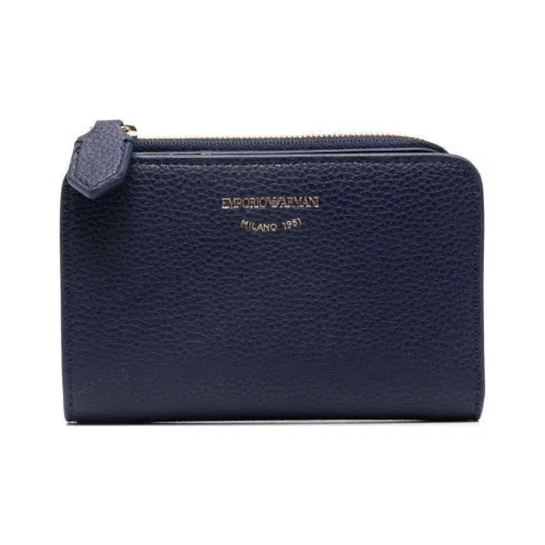 EMPORIO ARMANI Polyester Blended Cotton Wallet Unisex Marine Blue