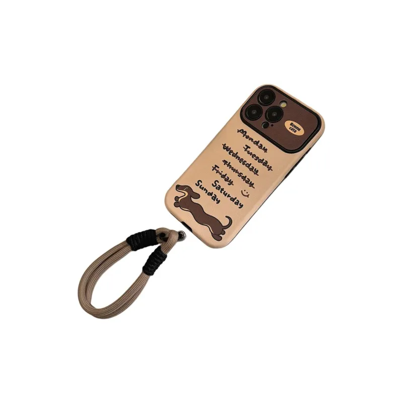 Cuttlefish Grid TPU Material Ins Style Sausage Dog Niche Phone Case Compatible With Apple 16/15/14/13/12/11-6