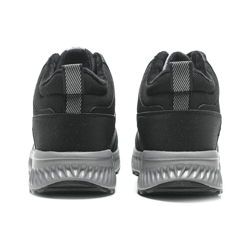 XTEP Slip Resistant Water Resistant Height Increasing High Top Casual Shoes Men's Black-4