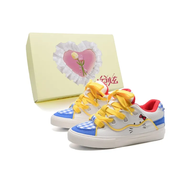 FULLXUAN Niche Cute Little Cat Students' Party Versatile Low-Top Skateboard Shoes Women's-10