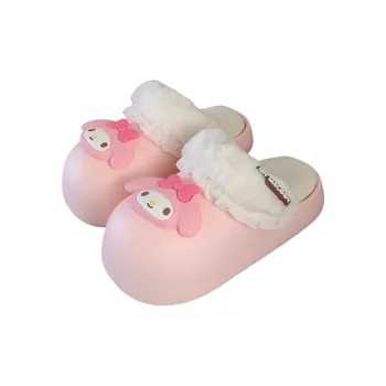 SHIGUDE x Sanrio Melodi Cotton Slippers Women's, Pink