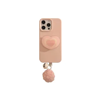 Cuttlefish Grid TPU Material Pink Heart Stand Niche Phone Case Compatible With Apple 16/15/14/13/12/11