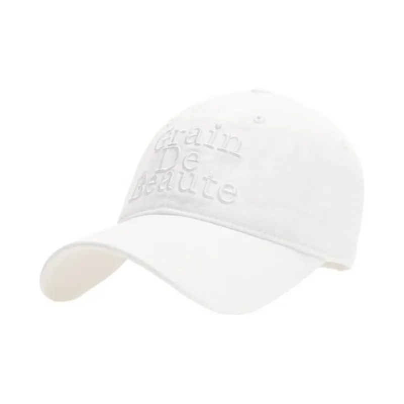 GRAIN DE BEAUTE Cotton Fabric Baseball Caps Unisex White-0