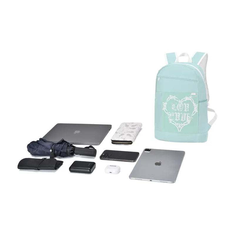 LOVVVVE Nylon Backpack Regular Unisex Blue-4