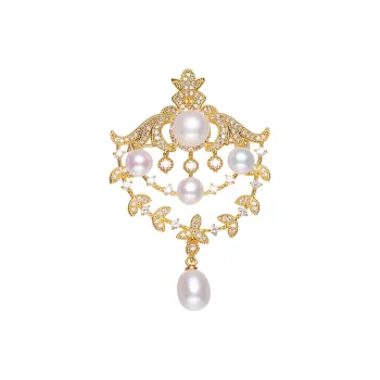 ZHENZHUAOMI Freshwater Pearl Brooches Women's
