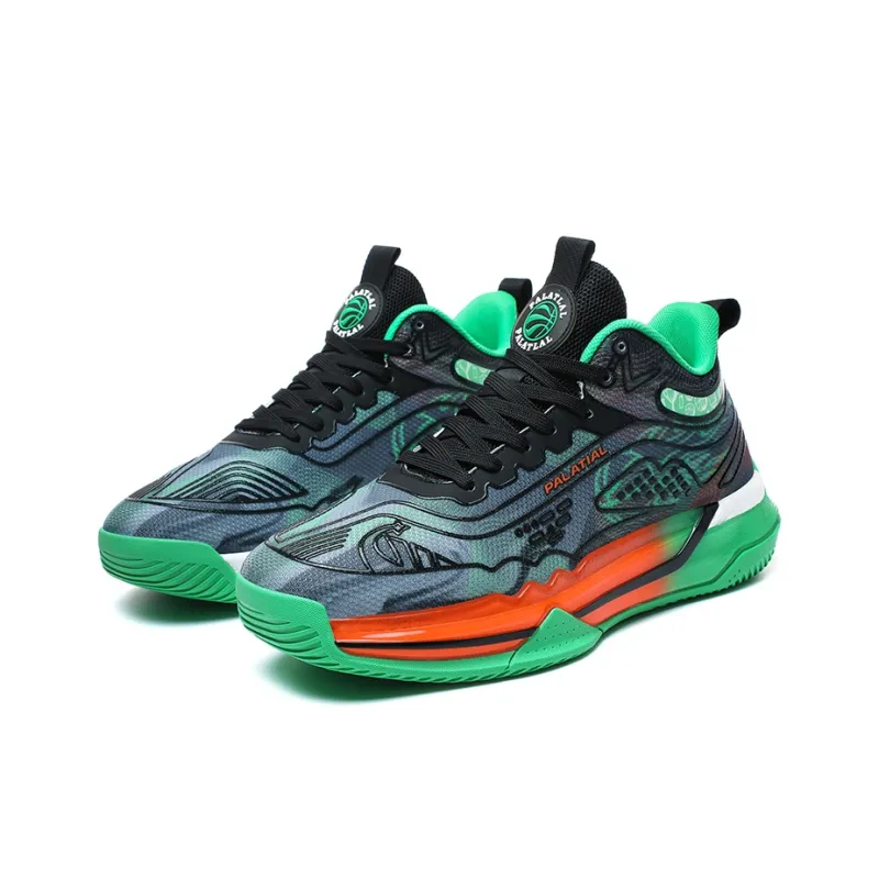 PALATIAL Aurora Basketball Shoes Men High Top Black Green/White Water Blue/Black Rose Red/Light Green-24