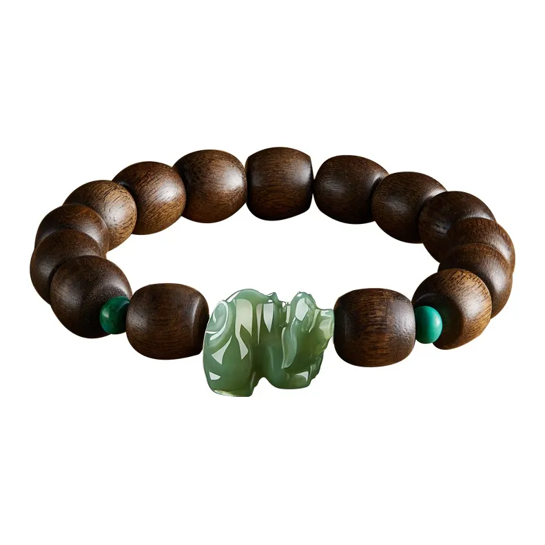 Moonstone Edge Agarwood Bracelets Unisex-15