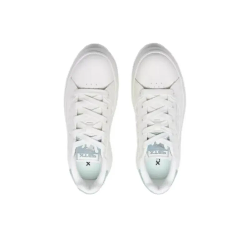 XTEP Cushioning Wear Resistant Low Top Skateboard Shoes Women's White Blue-3