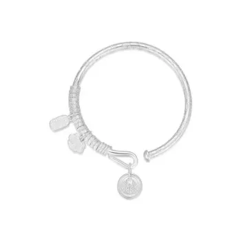 Kim Heng Hee S999 Fine Silver Auspicious Clouds Peaceful Joy New Chinese Style Lucky Bangle Women's