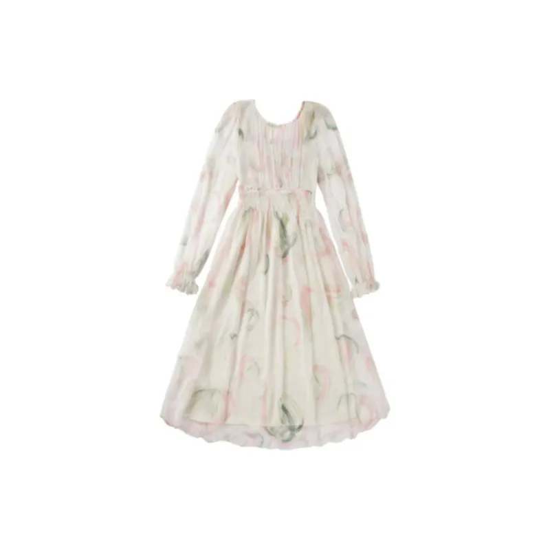 DEAR DEER PUFF Long-Sleeved Dresses Women's Image Color-1