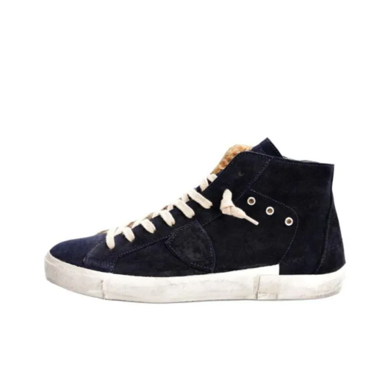 PHILIPPE MODEL Prsx Tennis High Top Skateboard Shoes Men's Dark Blue-0