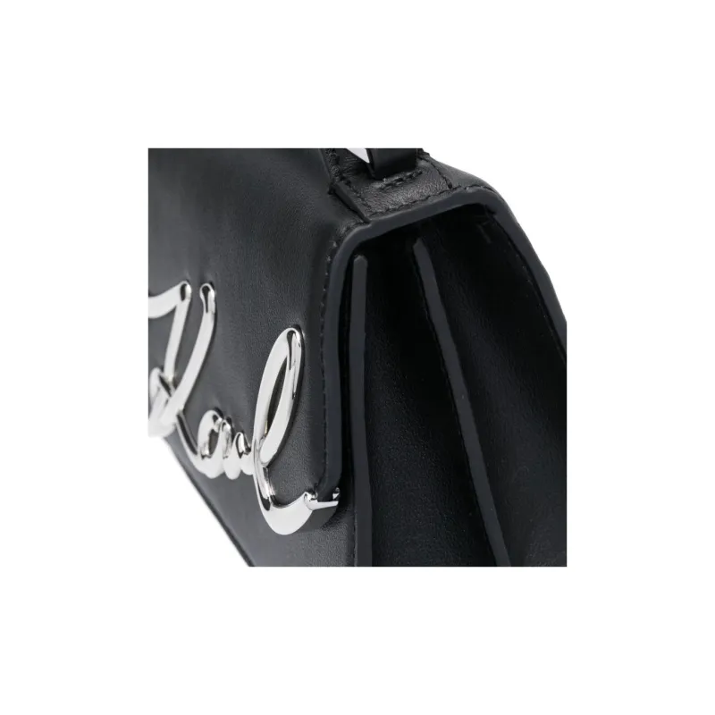 KARL LAGERFELD Calfskin One Shoulder Handbag Trumpets Women's Black-2
