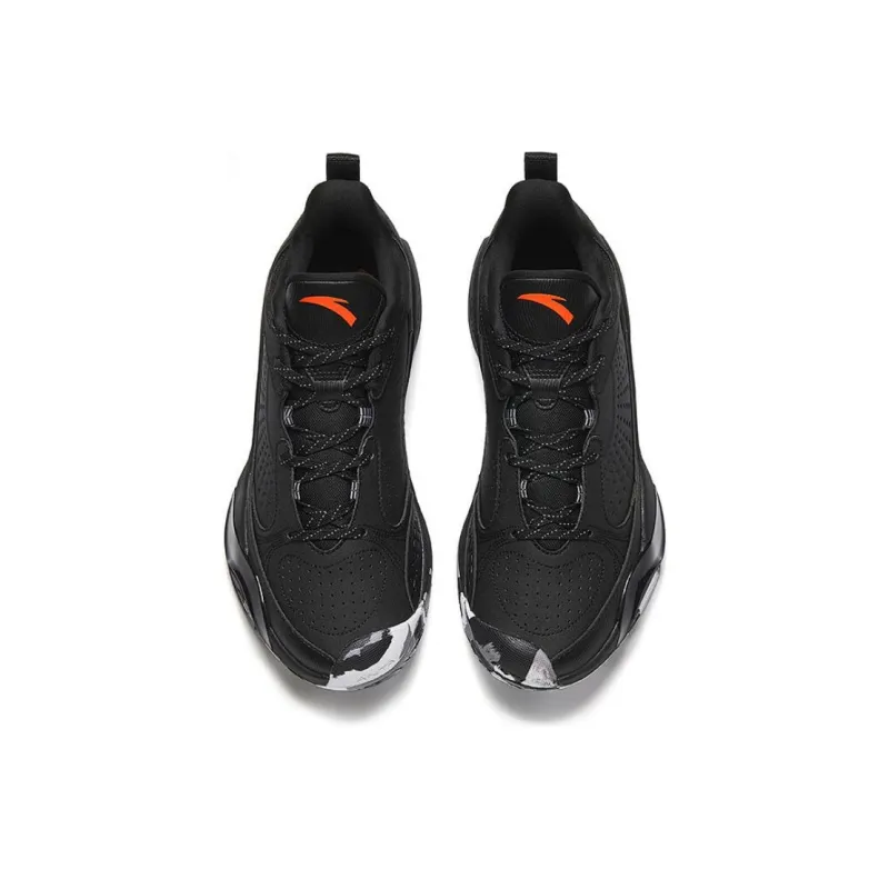 Anta Wear Resistant Support Cushioning Low Top Basketball Shoes Men's Black-2