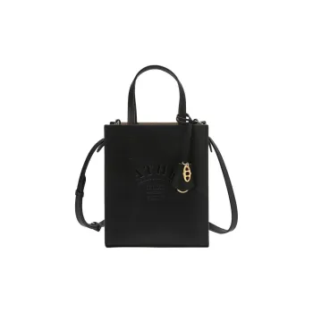 ATHE VANESSABRUNO Cow Leather Tote Bag Shopping Bag Shoulder Bag Crossbody Bag Handbag Small Size Women's Black