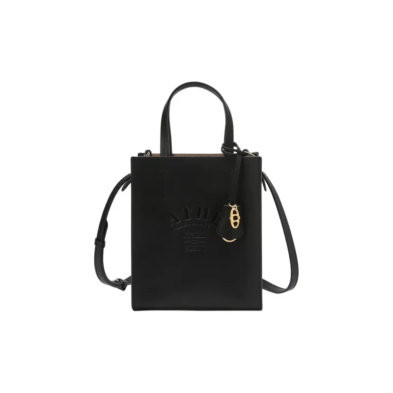 ATHE VANESSABRUNO Cow Leather Tote Bag Shopping Bag Shoulder Bag Crossbody Bag Handbag Small Size Women's Black-0