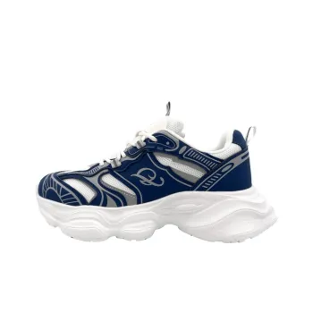 QIANJIN Low Top Chunky Sneakers Men's Navy Blue