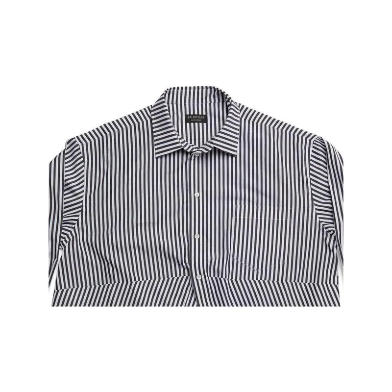 Balenciaga Swing Striped Cotton Shirt-4