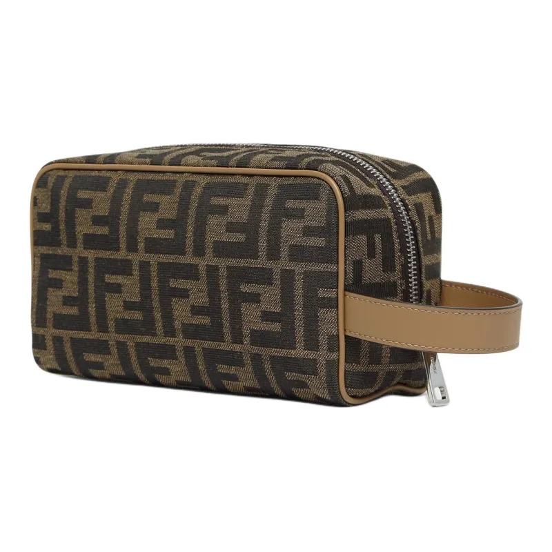 FENDI Polyester Makeup Bag Regular Unisex Brown-1