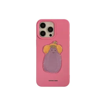 Cuttlefish Grid TPU Material Cute Vegetable Eggplant DIY Phone Case Compatible With Apple 12/16/15/14/13/11