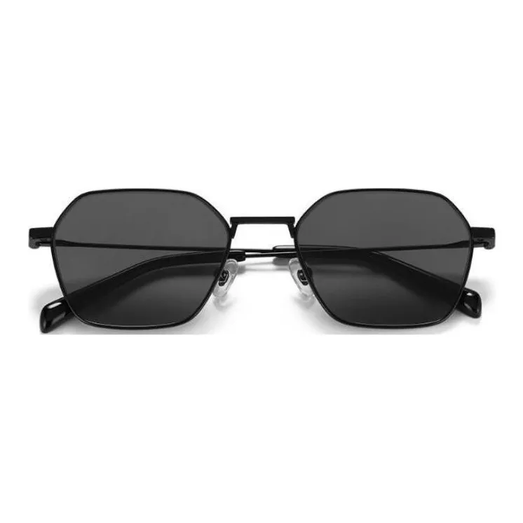 PUBLIC BEACON Titanium Β Titanium Square Sunglasses Unisex Black-1