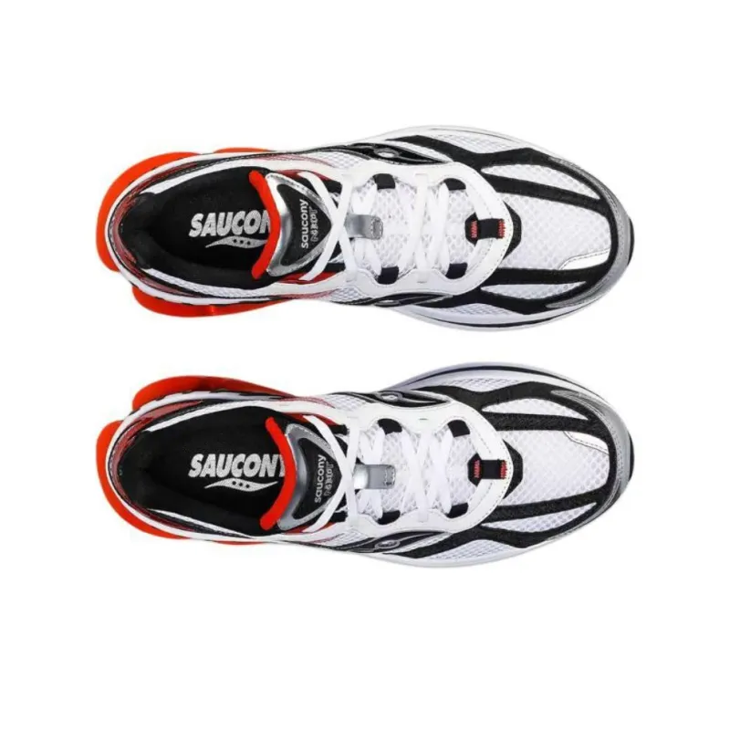 Saucony GRID NXT Anti Slip Wear Resistant Low Top Casual Running Shoes Unisex White Red-3