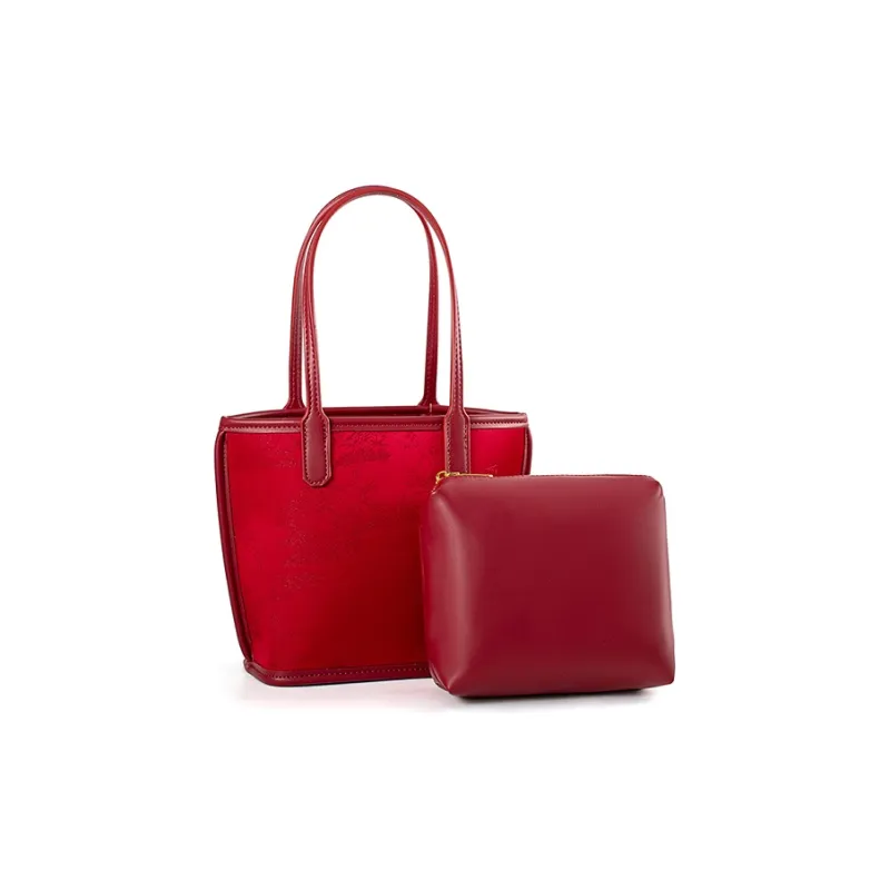 Vigno Synthetic Leather Woolen Handbag Combo Bag Regular Women's Red-42