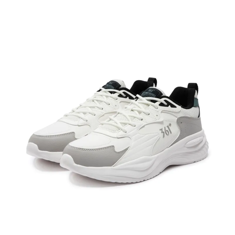 361° Life Collection Water-Resistant Lightweight Rebound Low-Top Casual Running Shoes Men's White Limestone Color-3