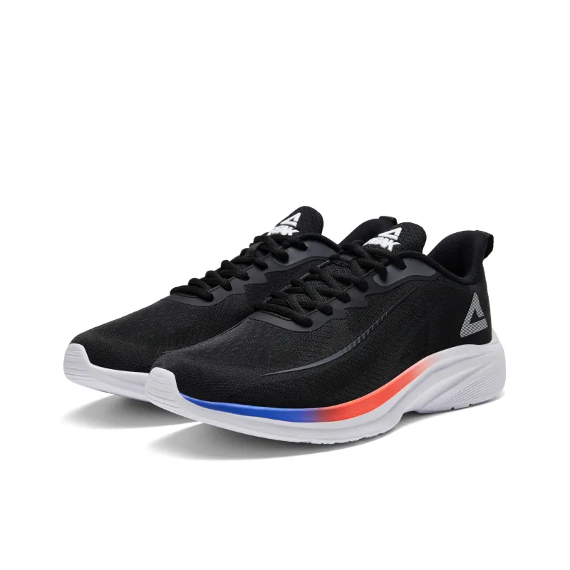 PEAK Cushioning Wear Resistant Breathable Coverage Lightweight Rebound Low Top Running Shoes Men's White Green Orange-2