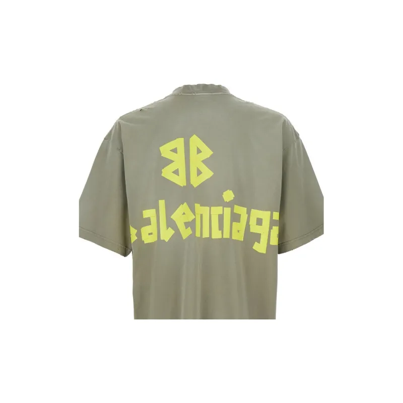 Balenciaga Logo Printed Crewneck T Shirt-4