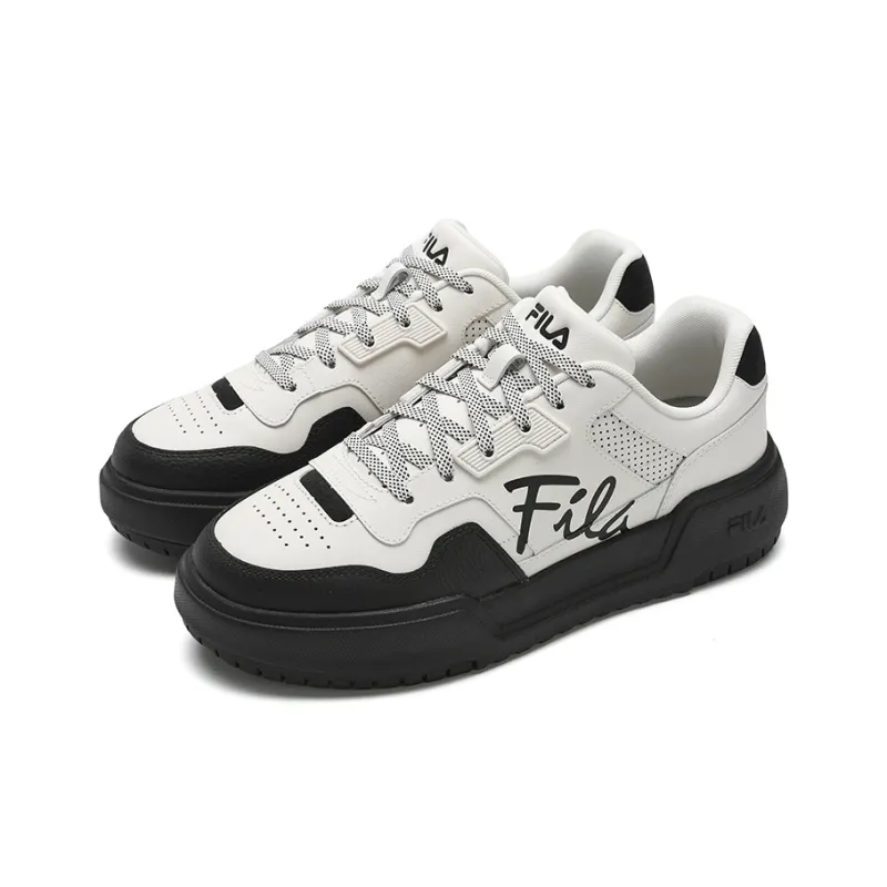 FILA CAMPUS Slip Resistant Low Top Skateboard Shoes Women's Black White-1