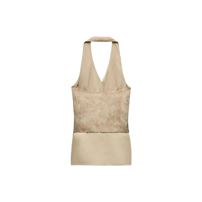 ZARA ZW Series Tank Tops Women's Gold-1