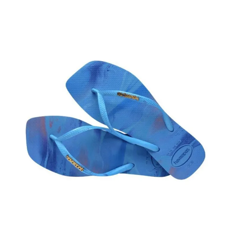 Havaianas Square Header Series Slip Resistant Flip Flops Women's Blue-4