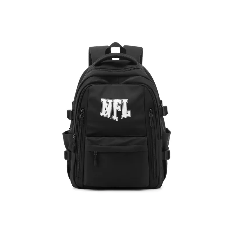NFL Fabric Backpack Laptop Backpack Unisex Black/Ecru/Light Blue-0