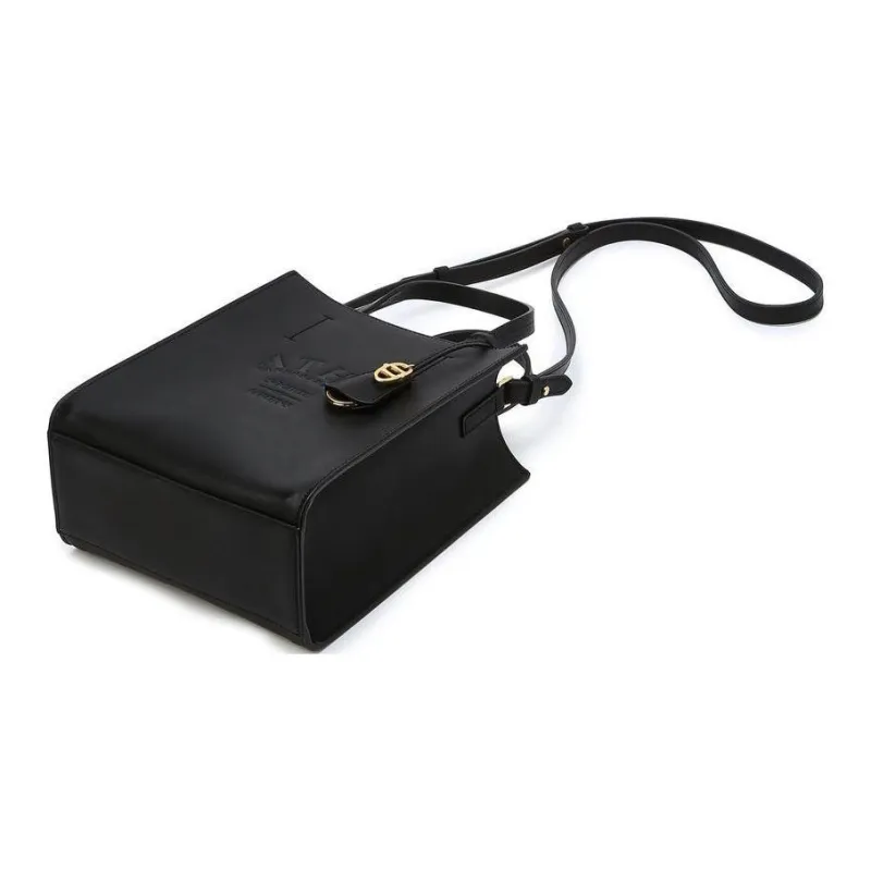 ATHE VANESSABRUNO Cow Leather Tote Bag Shopping Bag Shoulder Bag Crossbody Bag Handbag Small Size Women's Black-4