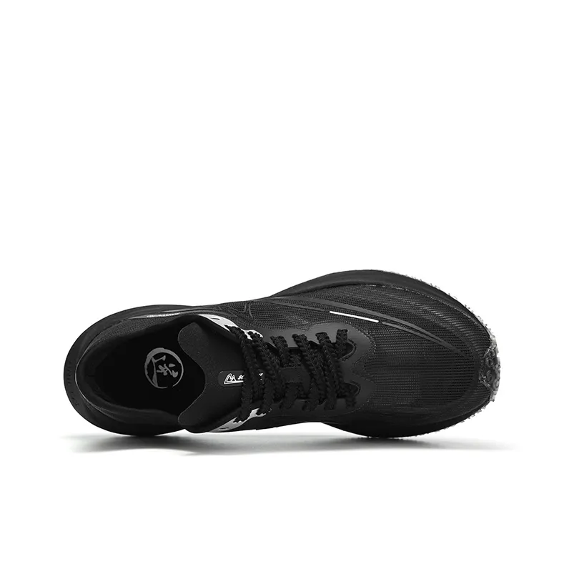 Sonic Cat Cushioning Breathable Thermal Coverage Low Top Full Length Carbon Plate Running Shoes Unisex Warrior Black-3